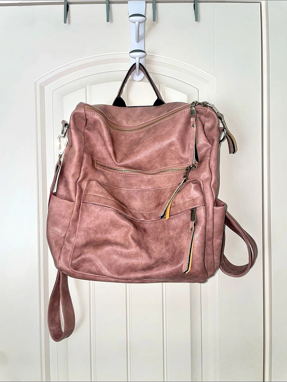 Jen & Co. Amelia Convertible Backpack. in Pink